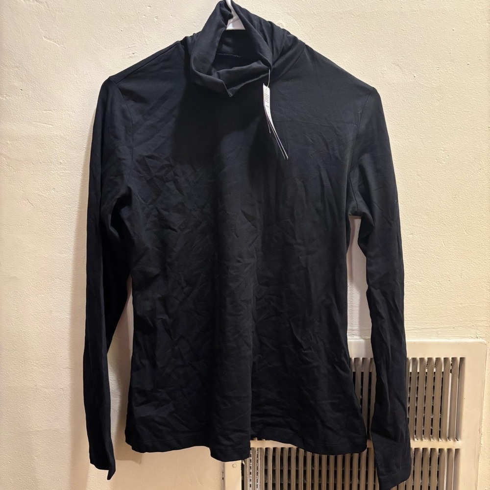 Black Long Sleeve Turtleneck Top